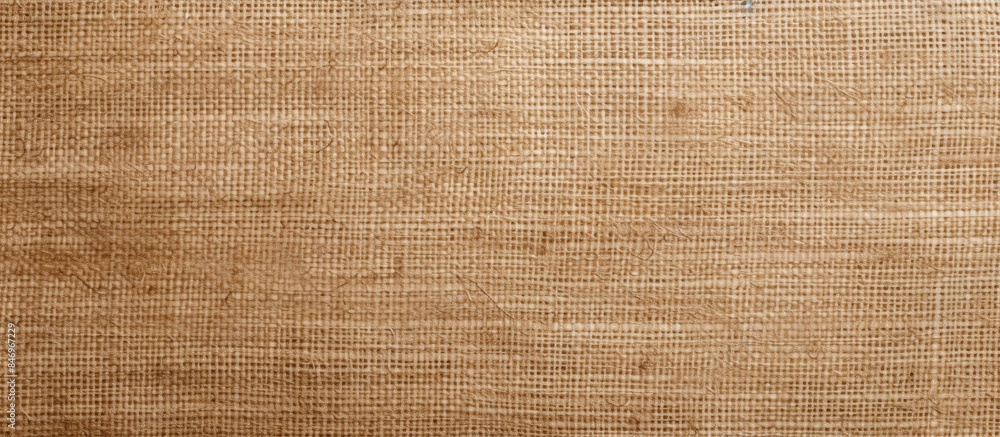 Aufkleber Close-up view of a detailed brown cloth texture with a burlap fabric in beige. with copy space image. Place for adding text or design