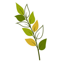 Foliage Single Green Leaf Plant, Vector Design Element Tropical Leaves