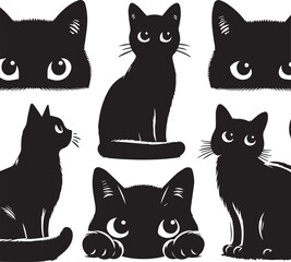 set of black cats