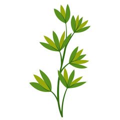 Foliage Single Green Leaf Plant, Vector Design Element Tropical Leaves