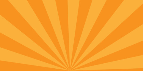 Fototapeta premium Abstract orange sun rays and sunburst backdrop background. seamless retro vintage burst sunrise vector wallpaper design.