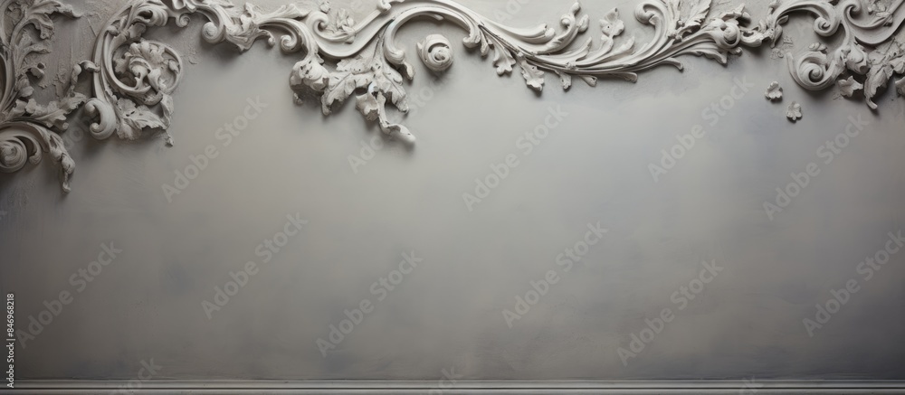 Aufkleber Detailed close-up of a wall textured with plaster showcasing an intricate design. with copy space image. Place for adding text or design