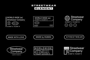 Fototapeta premium Futuristic streetwear cyberpunk shape element technology graphic vector design template