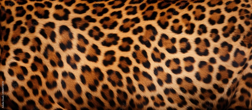 Poster Detailed texture of striped leopard print fabric as a unique background with a touch of elegance and sophistication. with copy space image. Place for adding text or design