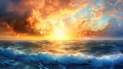 Morning Sunrise Over the Sea