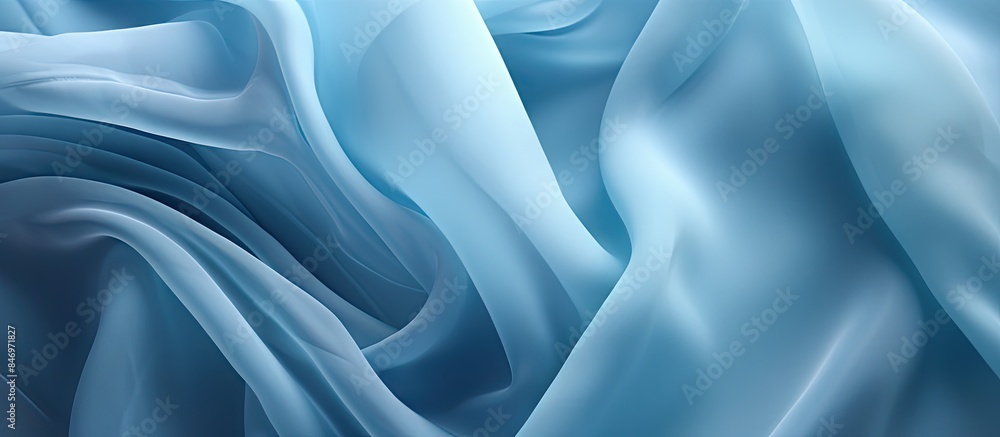Aufkleber Close-up of a textured blue fabric showcasing a multitude of intricate folds and creases. with copy space image. Place for adding text or design