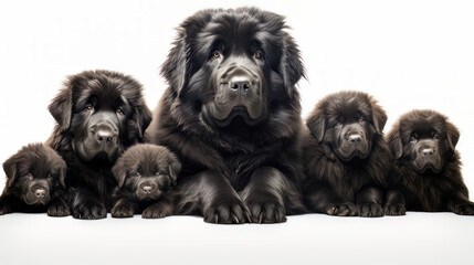 Beautiful Newfoundland Dogs looking in camera