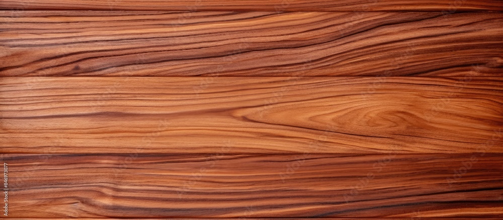 Aufkleber Close-up of a teak wood surface displaying a unique and detailed grain pattern. with copy space image. Place for adding text or design