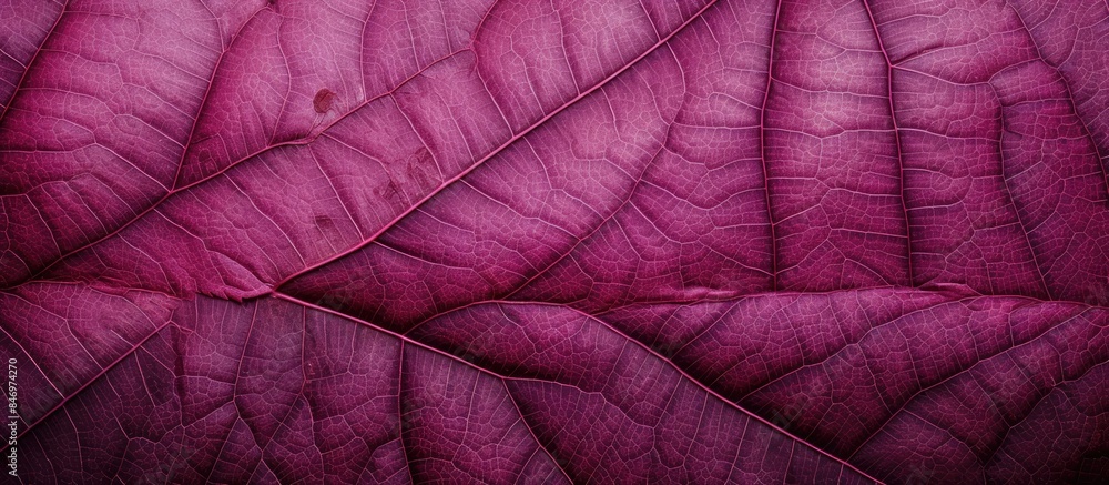 Poster Close-up view of a textured purple leaf against a dark black background. with copy space image. Place for adding text or design
