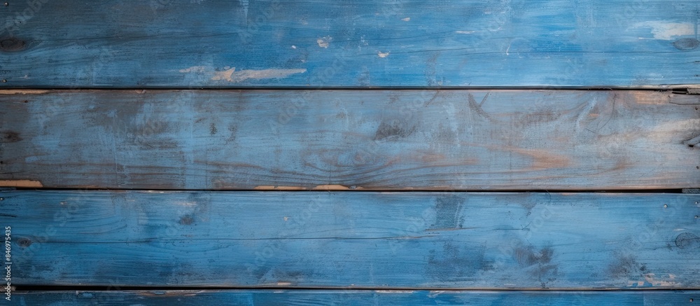 Poster close-up of a weathered blue wooden wall featuring a prominent metal latch. with copy space image. p
