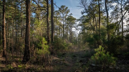 Obraz premium Sam Houston National Forest Texas : Generative AI