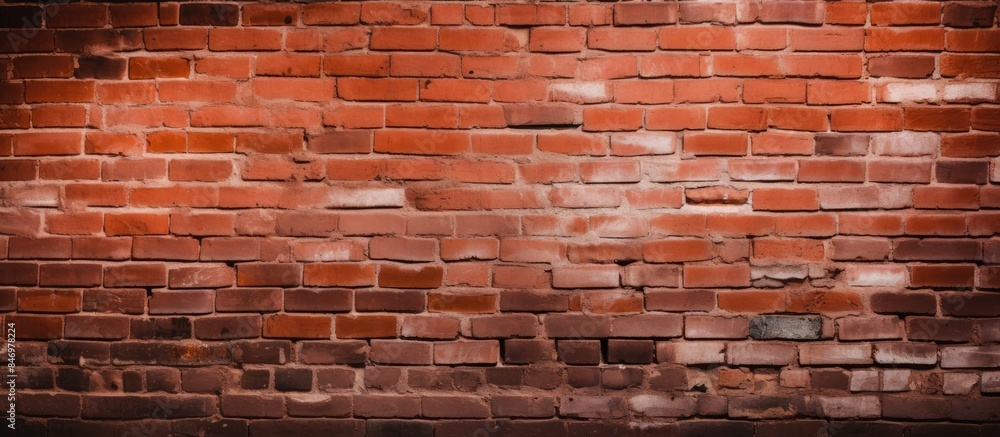 Aufkleber Brick wall displaying a small aperture in the center, in a backdrop of red bricks. with copy space image. Place for adding text or design