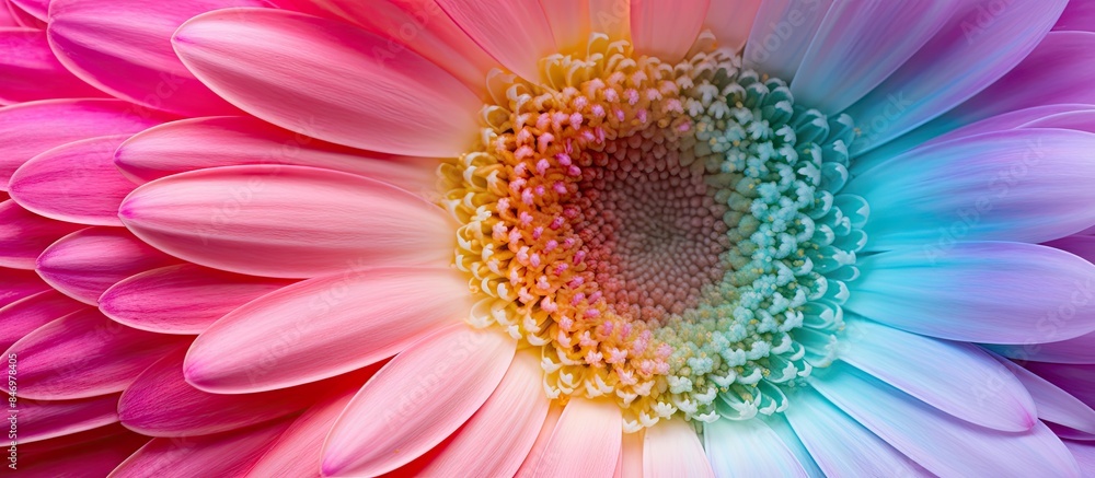 Leinwandbilder a close-up of a stunning gerbera daisy displaying vibrant yellow and pink centers in full bloom. wit