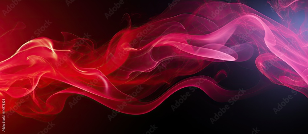 Fototapete red and pink smoke creates mesmerizing swirls in a captivating display. with copy space image. place