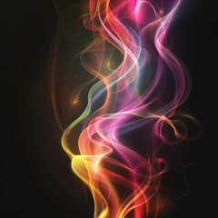 Fototapeta premium abstract dark background with flowing colouful wave