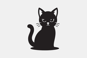 Cat silhouette vector style with white background 