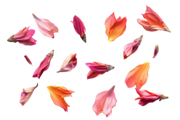 Falling Red bud flower herbal and petal for making tea isolated on background, beautiful botanical herbal.