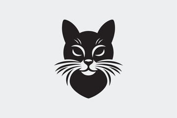 Cat silhouette vector style with white background 