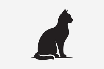 Cat silhouette vector style with white background 