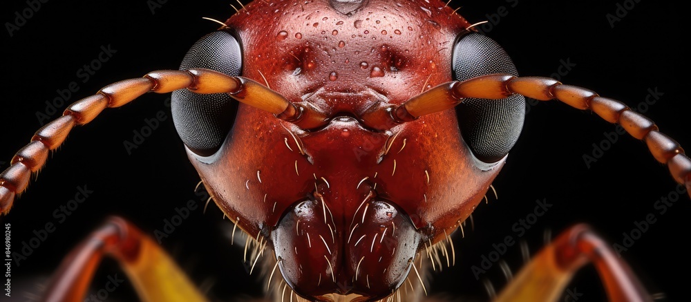 Leinwandbilder close-up view of a red antelope's head against a black background, showcasing its features. with cop