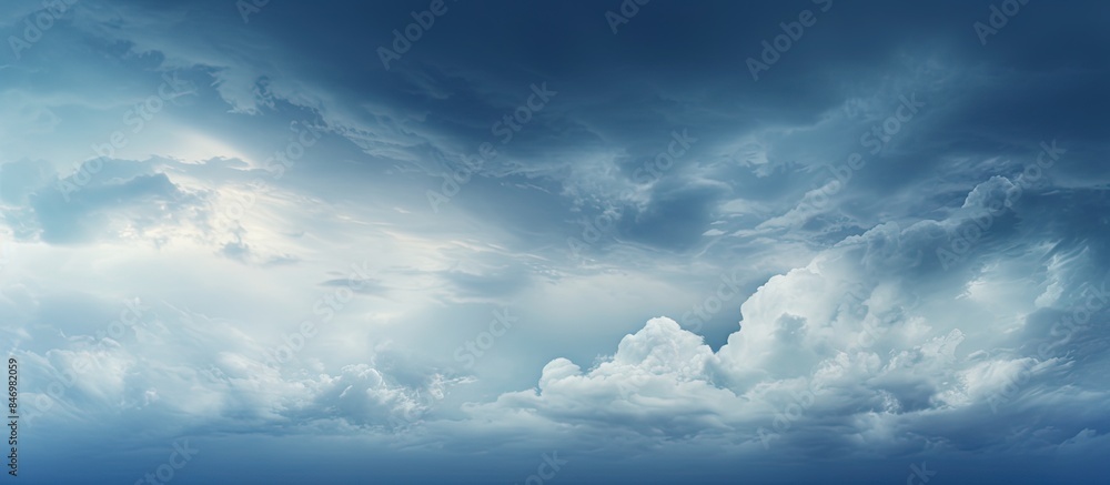 Aufkleber majestic, dramatic sky veiled by a large cloud above the vast ocean, creating a pre-threatening atmo