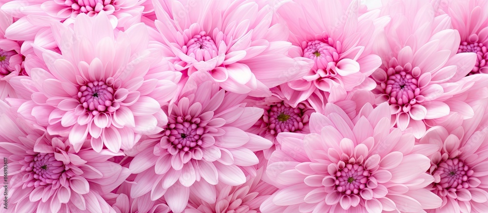 Poster pink daisy blooms shown in close detail against a simple white background, highlighting their delica