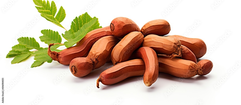 Aufkleber tasty hot dogs topped with a sprig of fresh green leaf for added flavor. with copy space image. plac