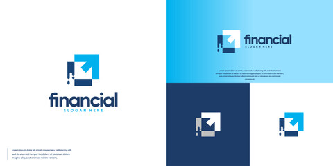 digital arrow logo, profit revenue, logo vector design.