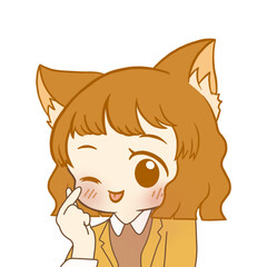 Asian cute female student