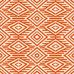 Hand drawn Batik seamless pattern. Geometric doodle abstract illustration, Ethnic wallpaper. Tribal vector texture. Aztec style. Folk embroidery. Indian art, Scandinavian, African rug and tile.