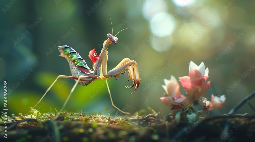 Poster this is one type of mantis in indonesia this mantis is very unique and extraordinary found in many i