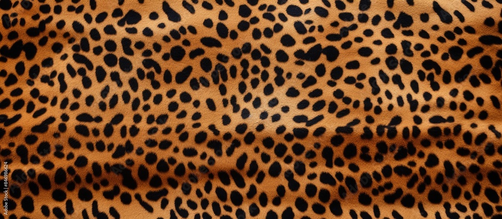 Poster Close-up view showcasing the intricate texture of striped leopard print fabric for background use. with copy space image. Place for adding text or design