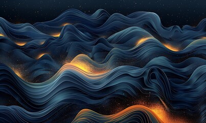 Obraz premium Elegant Waves Crafting Dynamic Line Illustrations for Backgrounds