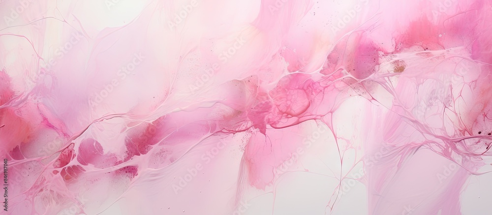 Aufkleber High-quality paper texture marble ink abstract art in pink and white with a black border, creating a unique kintsugi ink pattern. with copy space image. Place for adding text or design