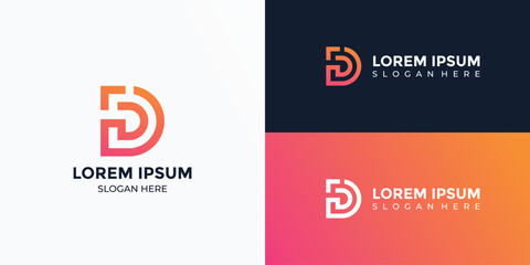 Monogram Letter D Logo Icon Design