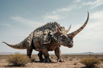 Fototapeta premium Fantasy image of prehistoric creature, Triceratops