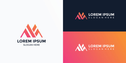 Monogram Letter M Logo Icon Design