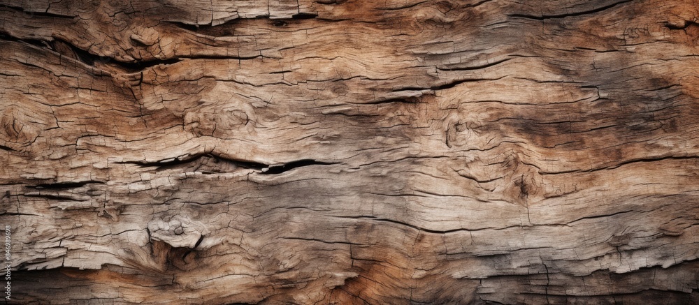 Poster Close-up detail of the rough surface of a tree trunk, showcasing the intricate texture of the tree bark. with copy space image. Place for adding text or design