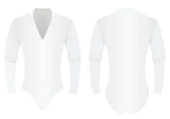 White bodysuit shirt. vector illustration