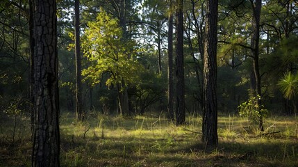 Fototapeta premium Sam Houston National Forest Texas : Generative AI