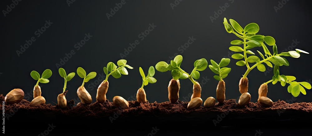 Aufkleber Young tamarind sprout showing growth stages as it establishes itself into a healthy plant. with copy space image. Place for adding text or design