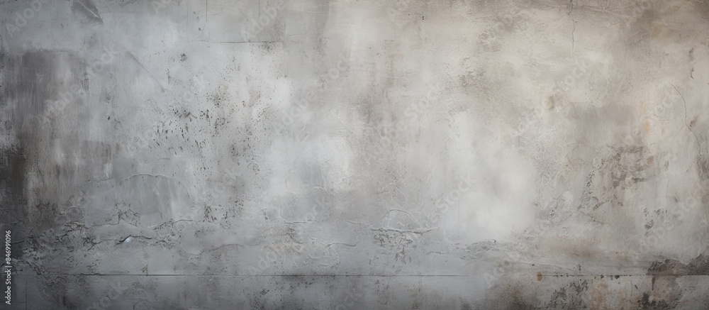 Poster Close-up of a fire hydrant against an old, textured grey concrete wall. with copy space image. Place for adding text or design