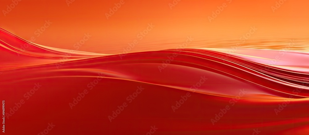 Poster Vibrant red backdrop featuring fluid lines and waves in an abstract design. with copy space image. Place for adding text or design