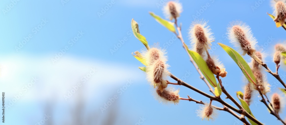 Fototapete a detailed view showcasing the abundant leaves on a plant, emphasizing the vibrant green foliage. wi