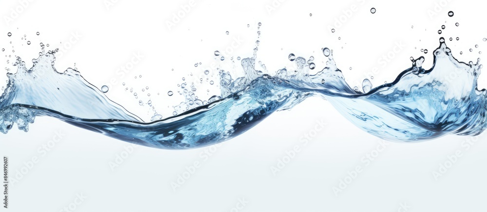 Aufkleber A detailed view of bubbles emerging from a water wave, creating a mesmerizing pattern in a beautiful natural phenomenon. with copy space image. Place for adding text or design