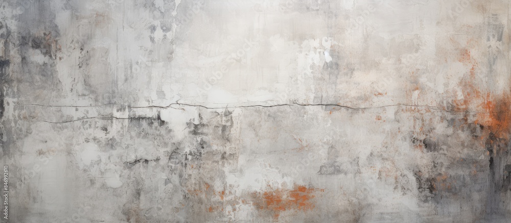 Aufkleber detailed close-up of a painting depicting a wall with a prominent crack, showcasing texture and impe