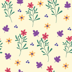 Seamless flower pattern design vector. Floral print for fabric.