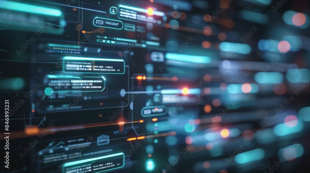 Poster close-up: the chatbot interface, showing text bubbles or virtual tutor animations.