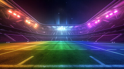 The Football stadium at night with colorful isolation, Illustration