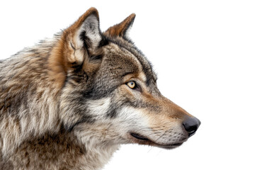 Fototapeta premium Close-up of a majestic wolf, showcasing its beautiful fur and captivating gaze. Perfect for wildlife and nature-themed projects.